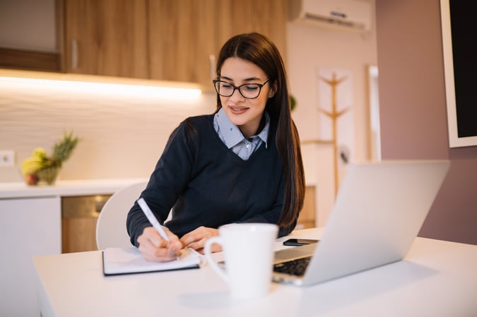 woman working from home